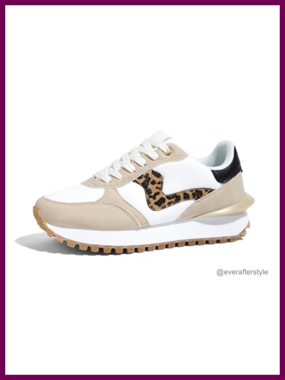 Women's Platform Sneakers Retro Walking Shoes Faux Leather Memory Foam